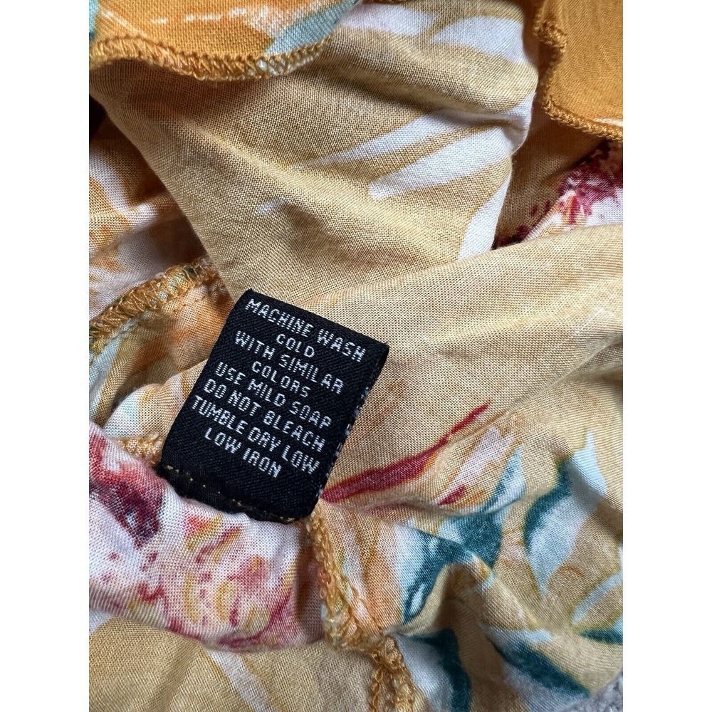 Miss LiLi Top Womens‎ 1X Orange Floral Off Shoulder Tied Front Rayon - Picture 12 of 12
